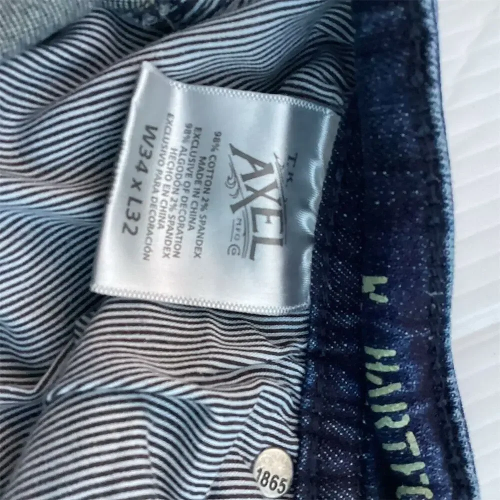 Vintage T.K. Axel Men's Straight Denim Jeans Blue‎ Size 34x32